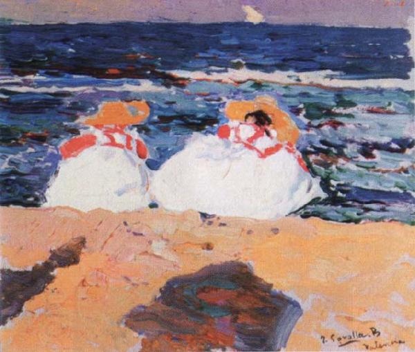 Joaquin Sorolla Y Bastida maria y elena en la playa China oil painting art